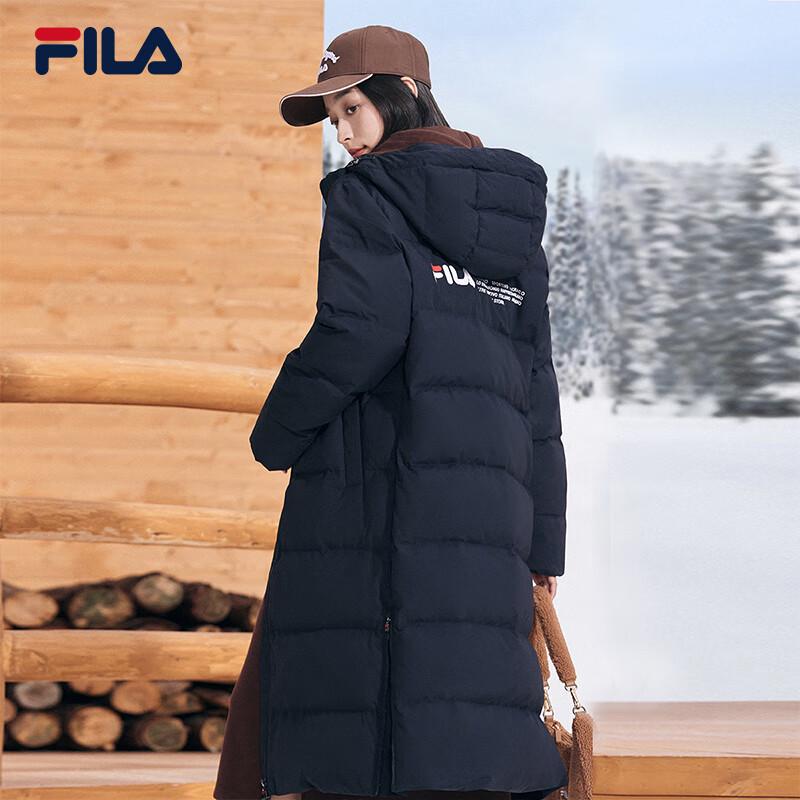 FILA Women's Winter Hooded Mid-Length Down Jacket