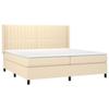 3131622 vidaXL Lit à sommier tapissier avec matelas Crème 200x200 cm Tissu
