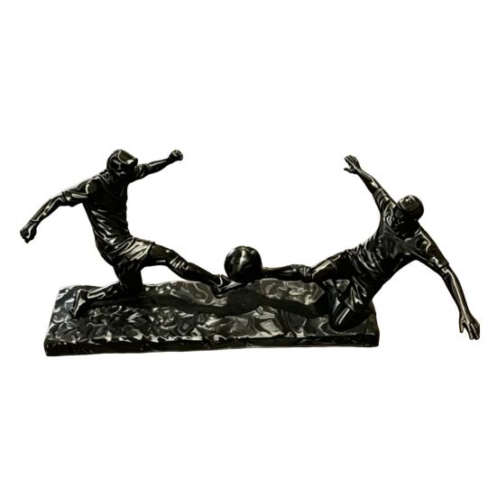 Soccer Player Statue, 3D Printed 2 Men Playing Soccer Figurine, Sports Table Sculpture for Home, Office Decor, Gifts for Sports Lovers, Men