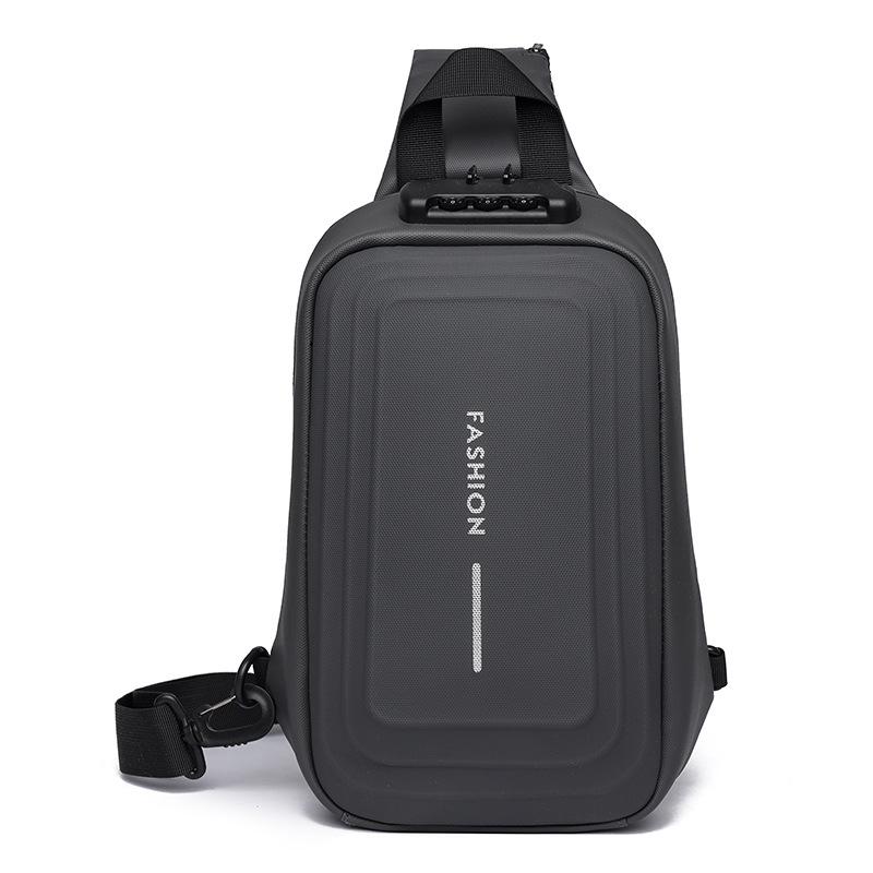 

Мужская вместительная сумка-кроссбоди с защитой от кражи и кодовым замком, водостойкая, для путешествий и активного отдыха серый