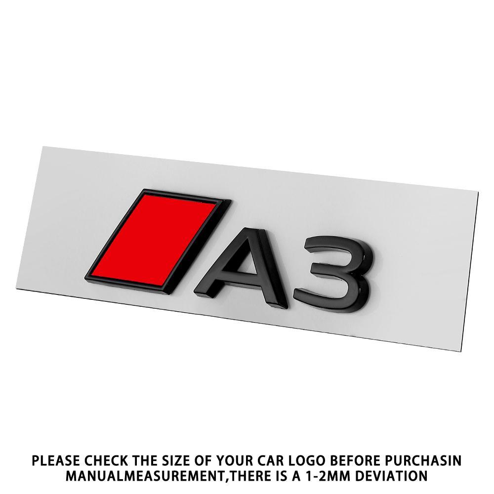3D Numbers Letters RS A3 A4 A5 A6 A7 A8 Badge For Audi Car Fender Trunk Rear Logo Sticker Black/Silver Styling Decor Accessories