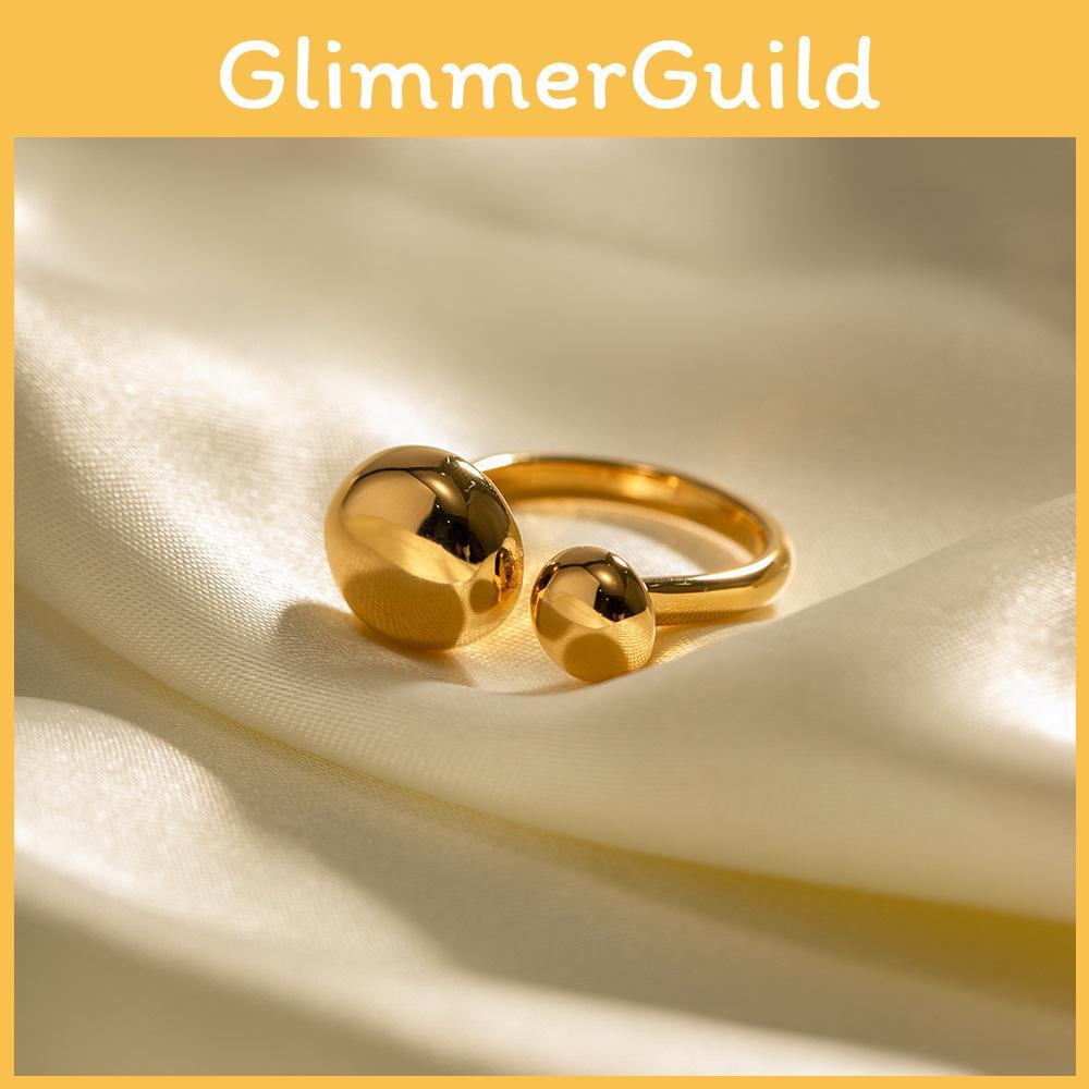 Trendy Ins Wind Cross-border Geometric 18k Gold Stainless Steel Water Drop Ring Durable Stainless Steel Material