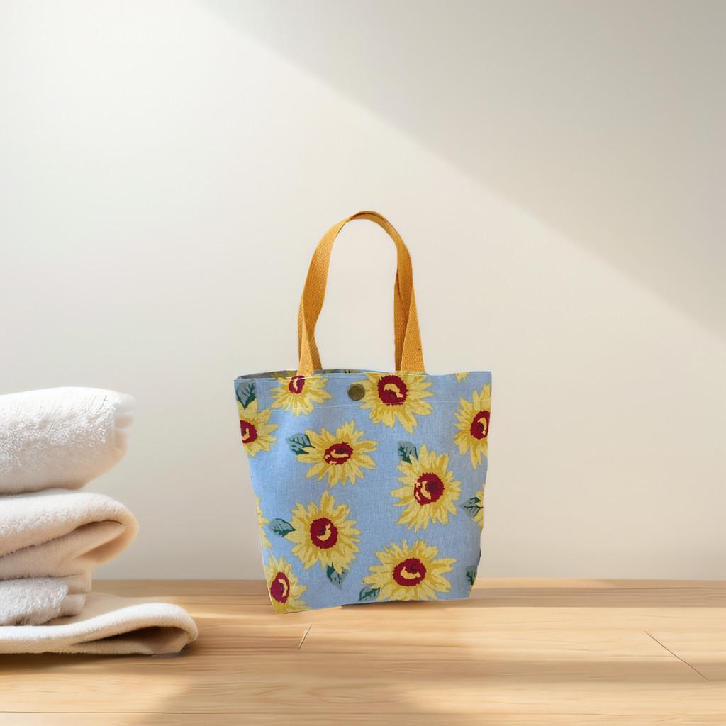 Charming Mini Canvas Lunch Tote Soft Cotton Linen Handbag For Daily Use