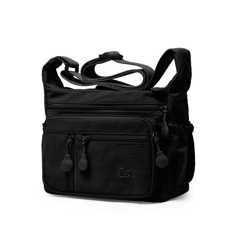 Японская минималистичная легкая сумка кроссбоди через плечо большой вместимости для мам среднего возраста чёрный