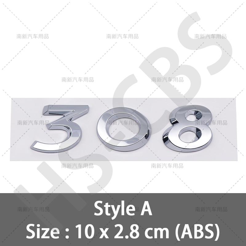 SQOB1 ABS 206 207 301 308 Rear Trunk Logo 307 508 3008 2008 4008 5008 Emblem Badge For Peugeot Car Styling Tailgate Emblem Stickers