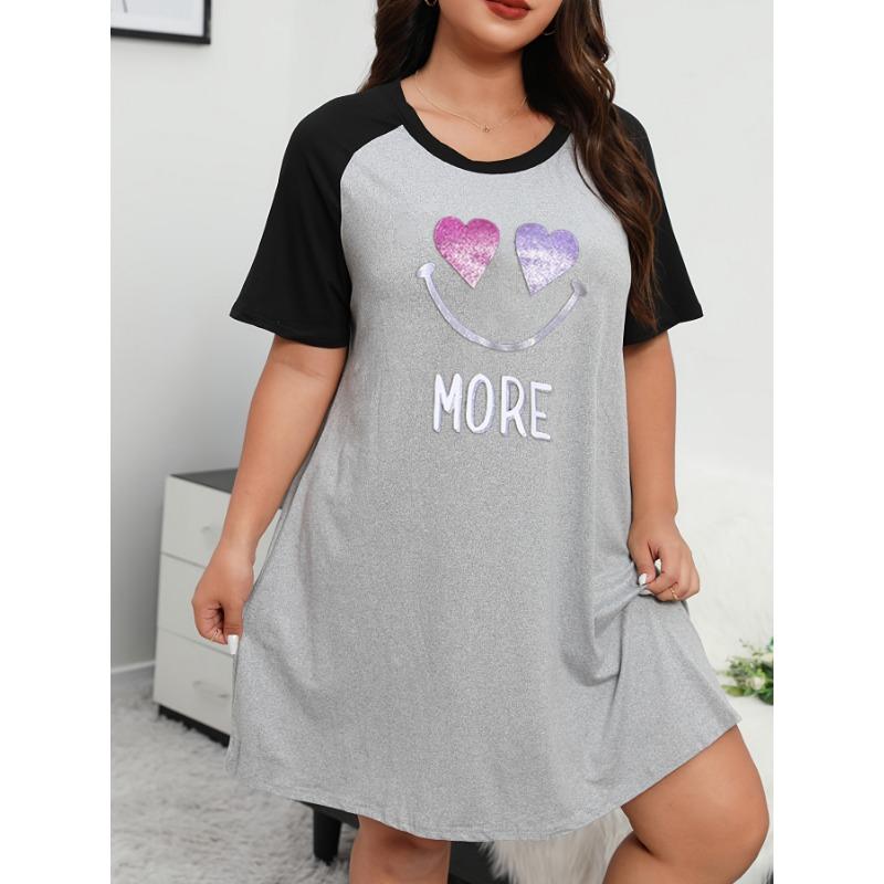 

Летние женские платья Женские домашние платья для сна Большие размеры Свободные Женские платья для свиданий Креативная печать 5XL