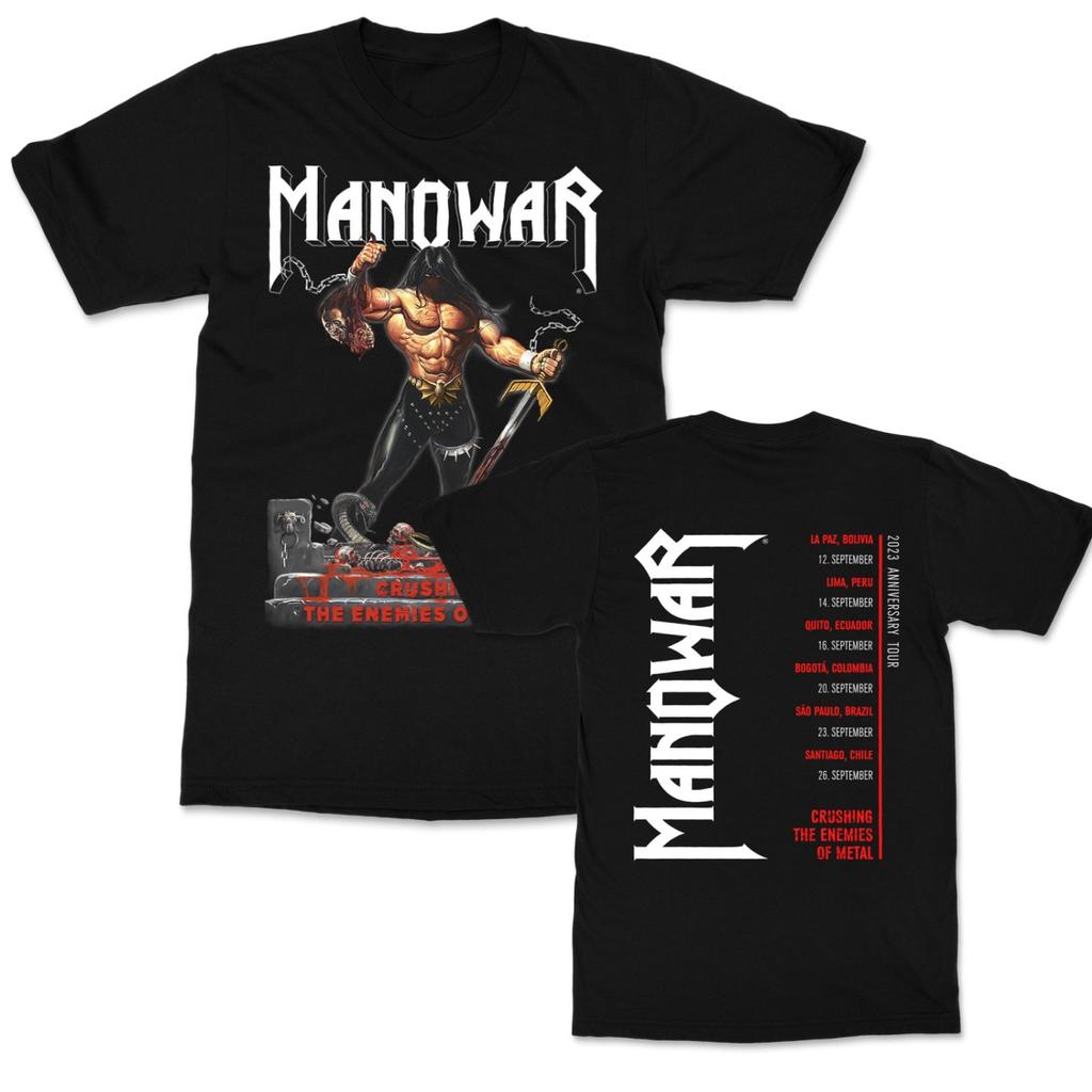 2026 Hot Sale Retro Manowar Graphic Cotton T-shirt Unisex Summer Short Sleeve Fashion Brand Tee Men Women Luxury Casual Vintage Tees Loose Top