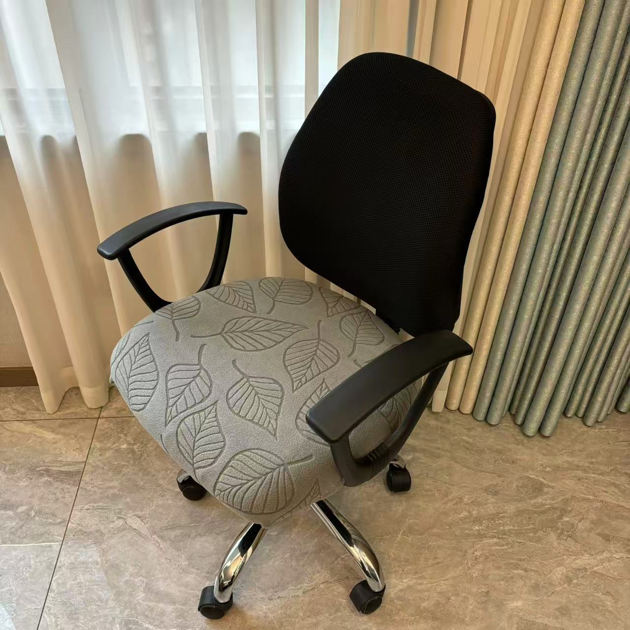 

Home Decor Stretch Jacquard Chair Seat Cover Soft Solid Color Dining Removable Washable Chair Protector for Kitchen Hotel