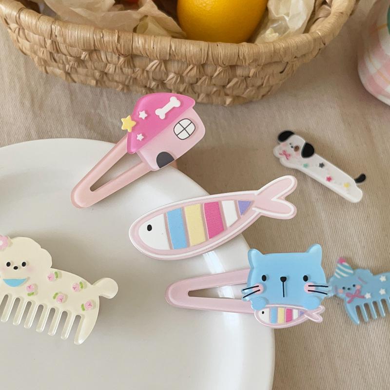 Cartoon Cat Puppy Hairpin Kawaii Cute Barrettes For Women Girls Sweet Versatile Side Bangs Hair Clip Funny Hair Accessories Gift