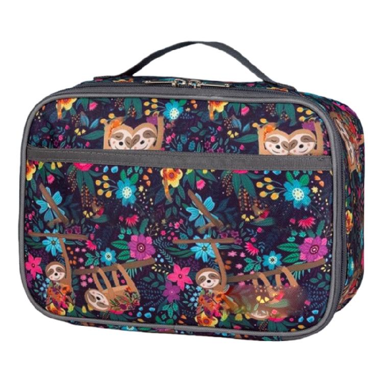 Portable Square Pattern Lunch Holder Convenient Waterproof Meal Transport Bag for School Lunches Or Outdoor Picnics