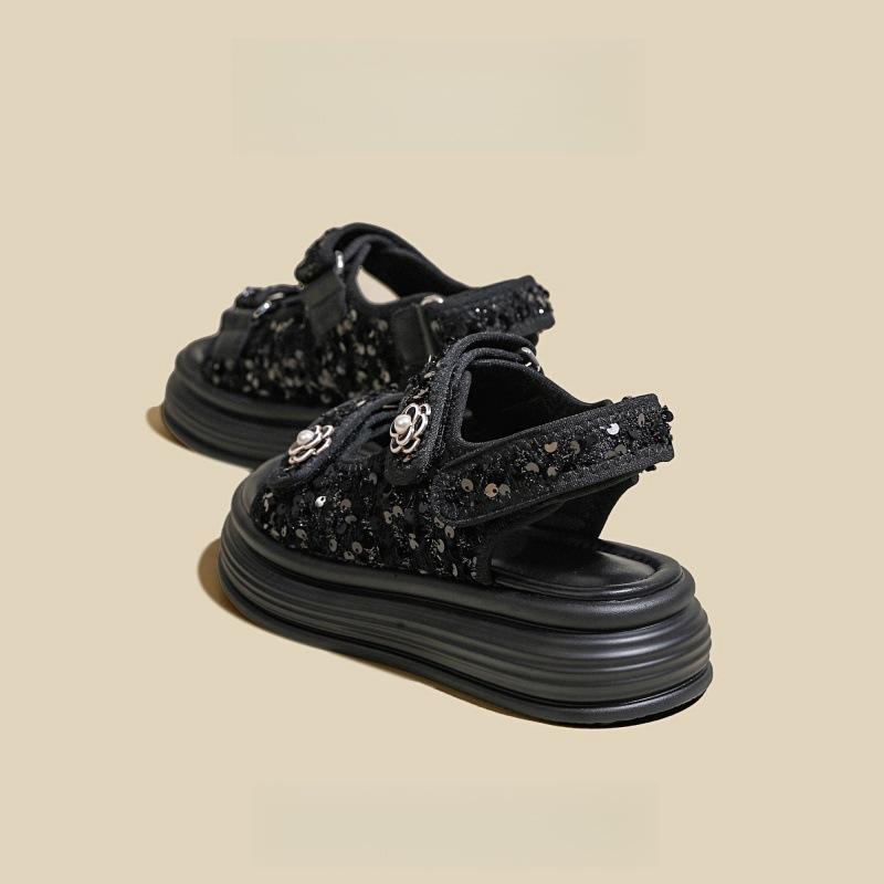 Platform sandals women's summer new versatile casual Velcro muffin beach sandals