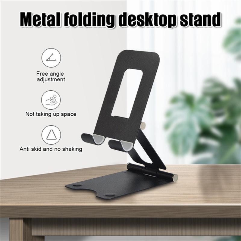 Metal Adjustable Mobile Phone Bracket Solid Color Universal Tablet Holder Foldable Portable Desk