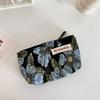 Women's Floral Korean Makeup Bags Cosmetic Bag Organizer Pouch Travel Make Up Toiletry Bag Canvas Beauty Case Pencil Case