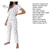 2 Pcs/Set Pajamas Suit Lace Splicing V Neck Short Sleeve Top Cherry Printing Homewear Outfit Casual Top Pants Sleepwear Set