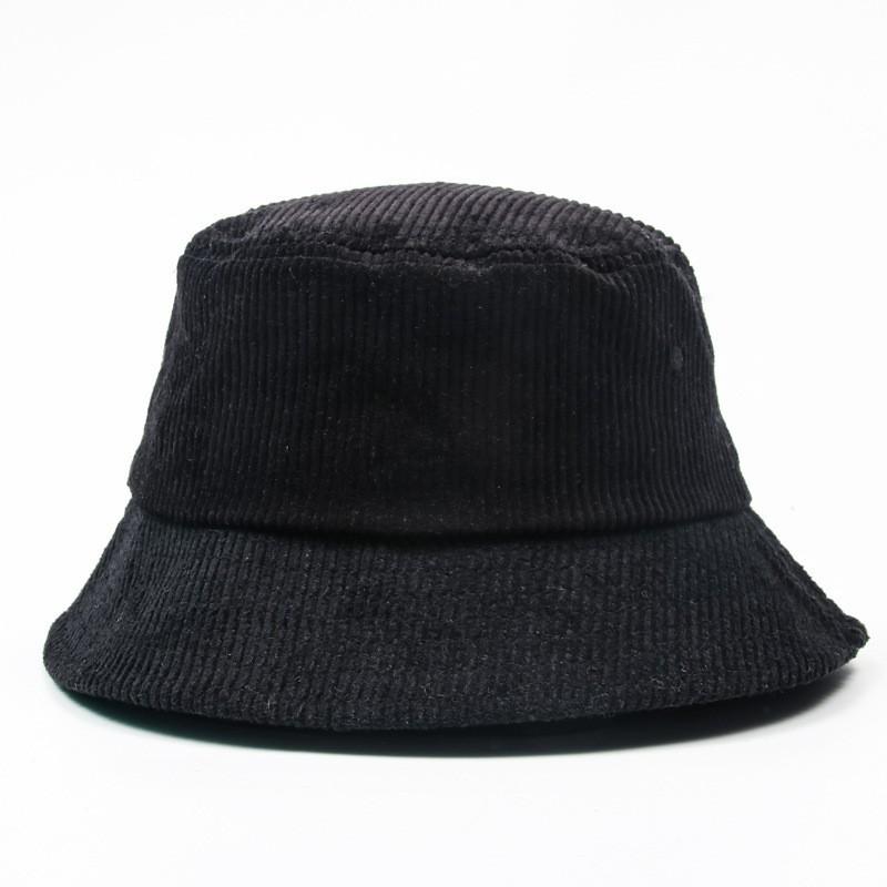 Hot Selling Designer Satin Lined Flat Wide Brim Plain Custom Corduroy Bucket Hat for Women