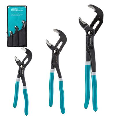 Water Pump Pliers Plumbing with Case Pliers, 3-Piece Set, 175mm, 240mm, 300mm, CR-V Steel, Wrench, Tool,