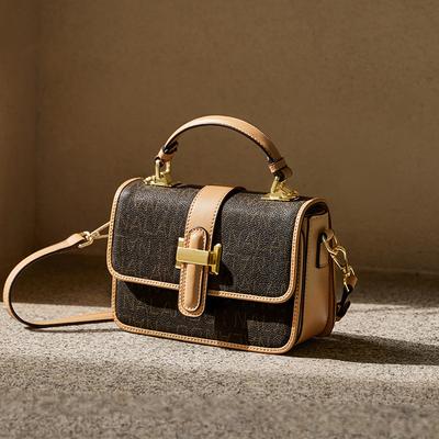 Vintage Print Bag for Women 2025 Autumn Winter New Niche Design Light Luxury Versatile Shoulder Bag Fashion Crossbody Small Square Bag