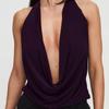 2025 Spring/Summer Women's Sexy Halter Tie-up Backless T-shirt Top
