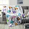 Colorful Cartoon Owl Theme Flannel Blanket - Suitable for Sofa, Travel, Bed, Camping, Office, Decoration, Multipurpose Christmas