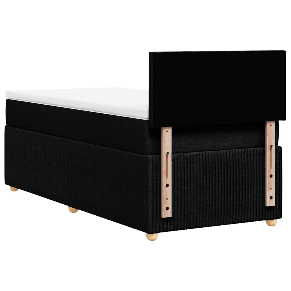 Vidaxl Letto Continentale Con Materasso, Nero, Tessuto, 90X200 Cm