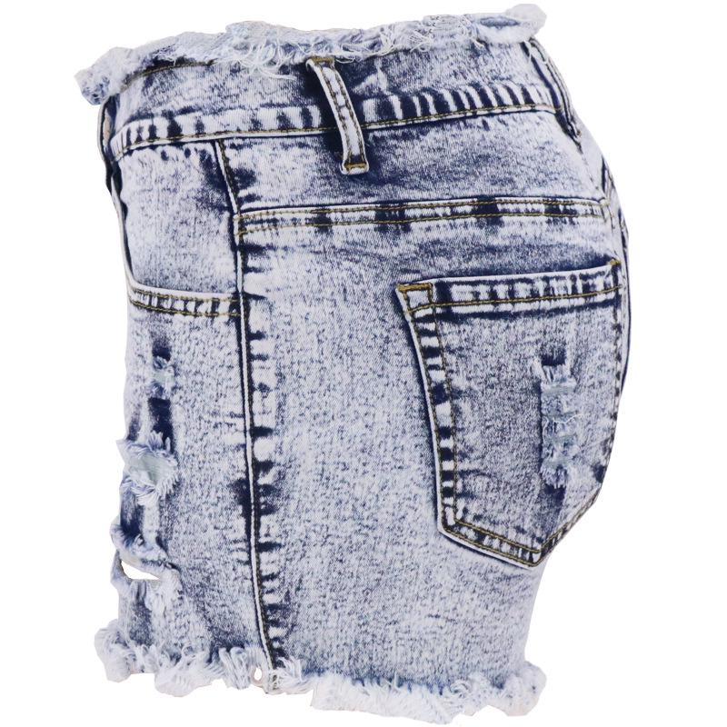 2022 Spring/Summer New Fashion Bleached Snowflake Denim Shorts for Women