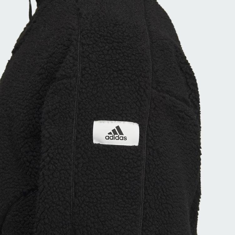 Adidas Sportswear Lounge Jacket With Solid Emblem Logo Unisex Jacket Black IQ1366