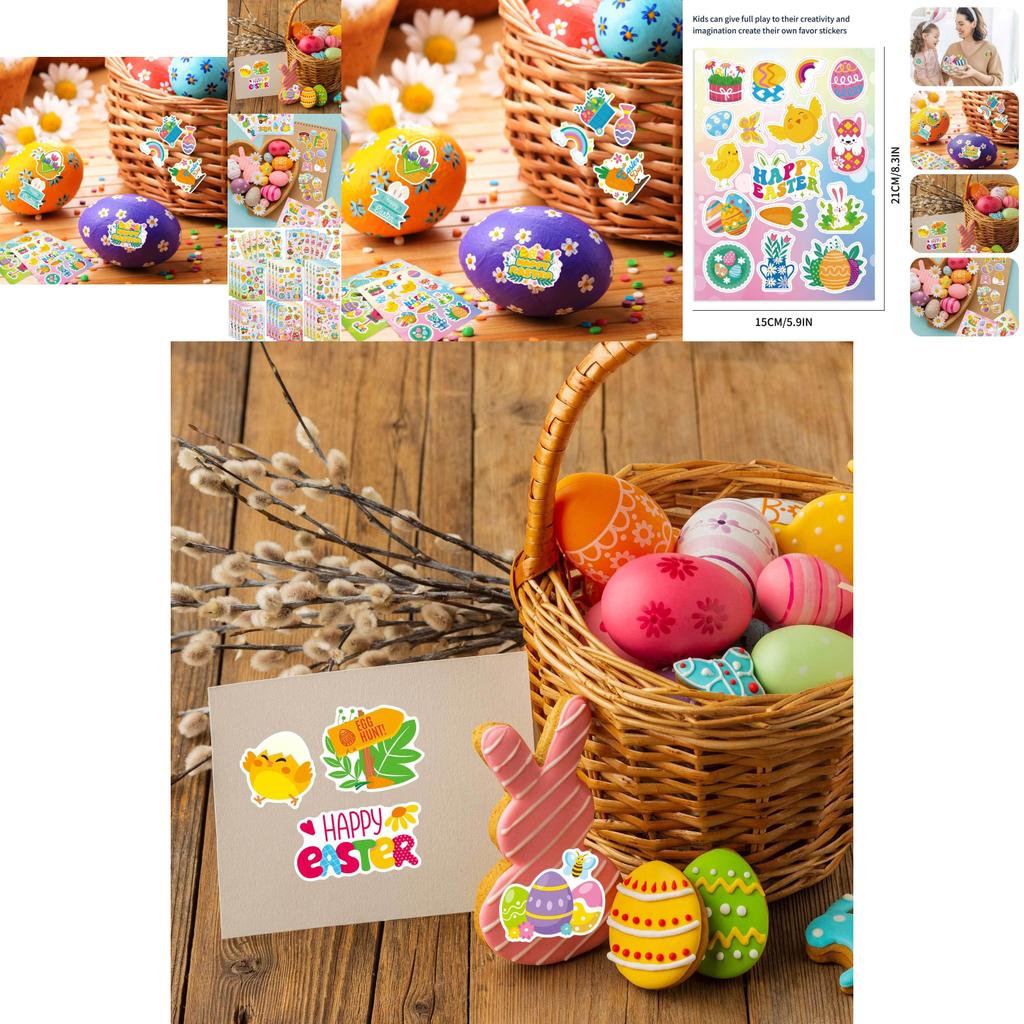 Adorable Cartoon Easter Parent Child Interactive Diy Puzzle Stickers Set For Kids
