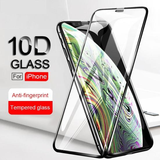 IPhone Xs/Xs Max/XR/X/6S/7 Plus/8 için Darbeye Dayanıklı 10D Temperli Cam Ekran Filmi