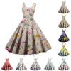 Summer Dresses for Women Uk Sleeveless Floral Print Dress Casual Fit and Flare Ladies Summer Dresses Uk Midi Sundress Womens Summer Dresses Uk