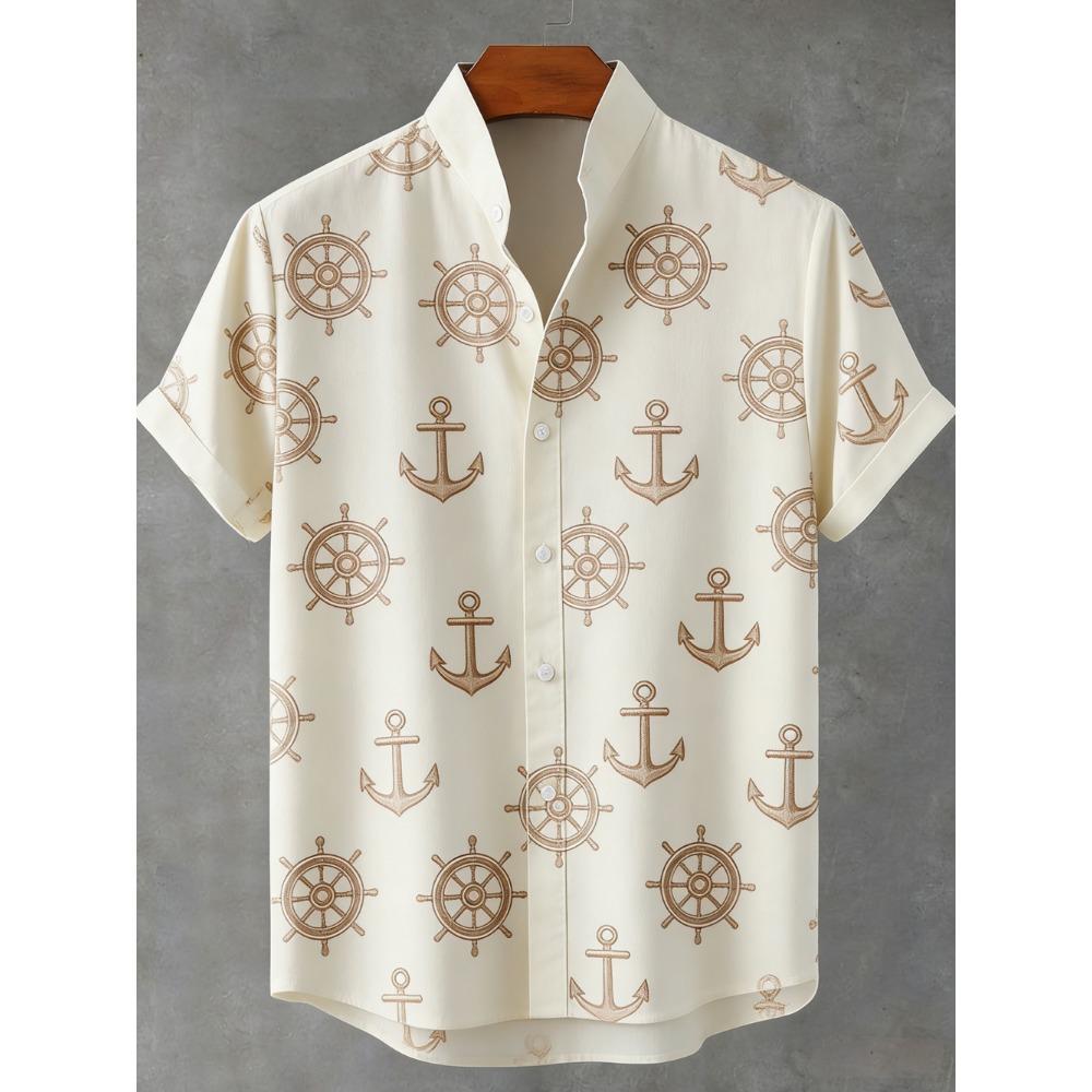 2026 Men's New Fun Short-Sleeved Shirt Turtle Octopus Whale 3D HD Printed Shirt Hawaiian Vacation Social Men's Clothing