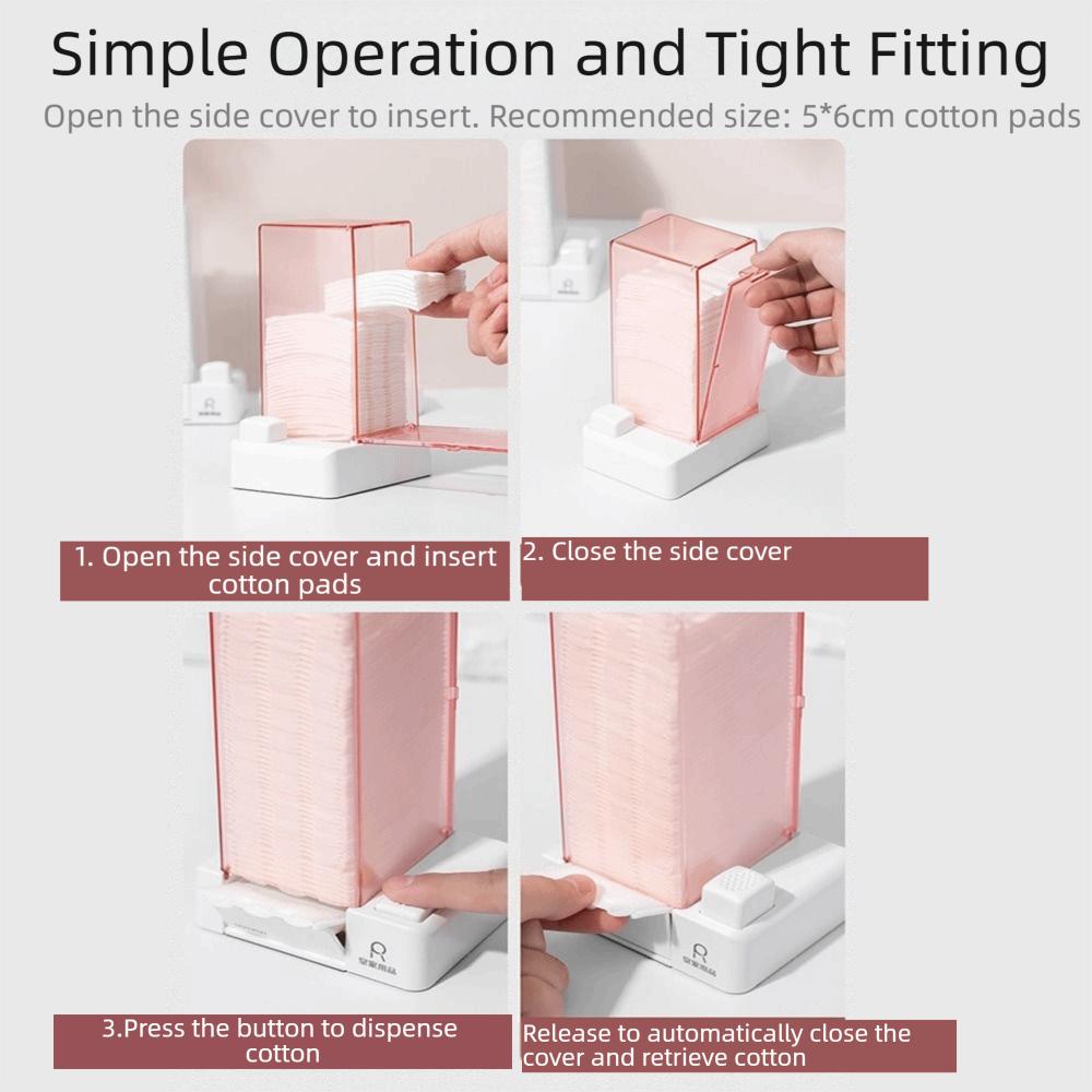 Press Type Makeup Cotton Organizer Dustproof Automatic Cotton Dispenser  Makeup Removal