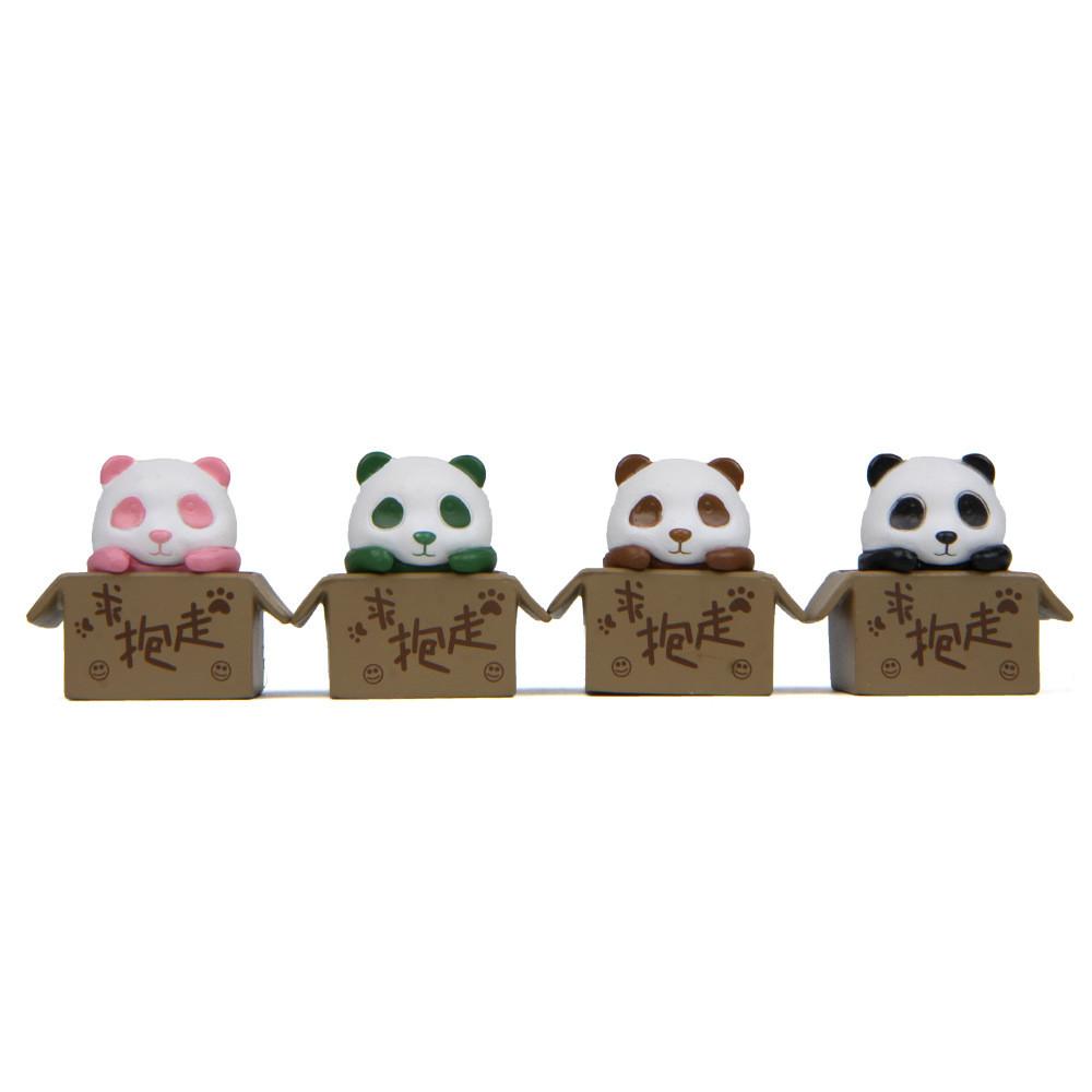 Panda Little Cute In The Cardboard Box Resin Ornaments For Home Office And Gift