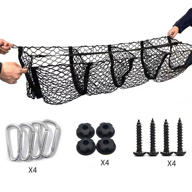 Car Trunk Net Bag Three Grid Luggage Net Three-Dimensional Three-Dimensional Net Pocket