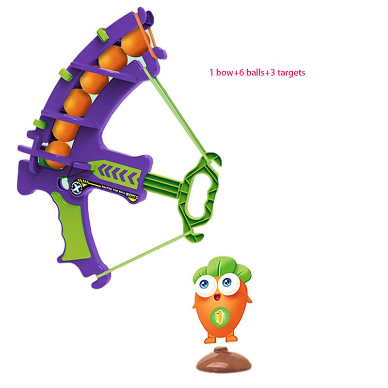 

Стрельба из лука Морковь Интерактивная игра Дети Зеленый Фиолетовый Лук 6 мячей 3 мишени Детский подарок фиолетовый