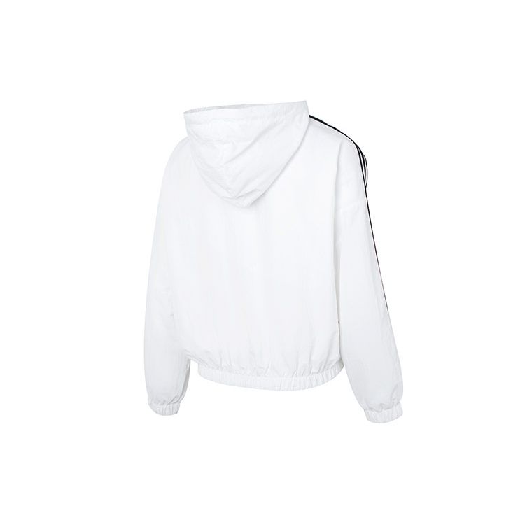 Adidas Essentials 3-Stripes Woven Windbreaker Women White Black IC0560
