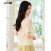 Elegant V-Neck Knit Short Sleeve Top for Women