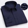 Men's 65% Cotton Long Sleeve Printed Check Dress Shirt Single Patch Pocket Regular-fit Comfortable Versatile Thin Casual Shirts