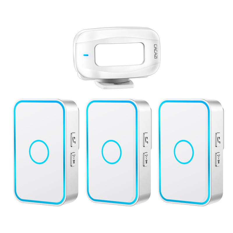 Split-Type Wireless Welcome Sensor Doorbell for Commercial Entry Alerts 1 Sensor + 3 Receivers