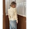 Summer New Women's Lace Crochet Stand Collar Slim Fit Blouse Fashion Elegant Commuter Shirt