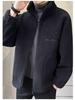 Men's Versatile Fleece Jacket - Classic Solid Color Zip-Up with Stand Collar for Autumn/Winter