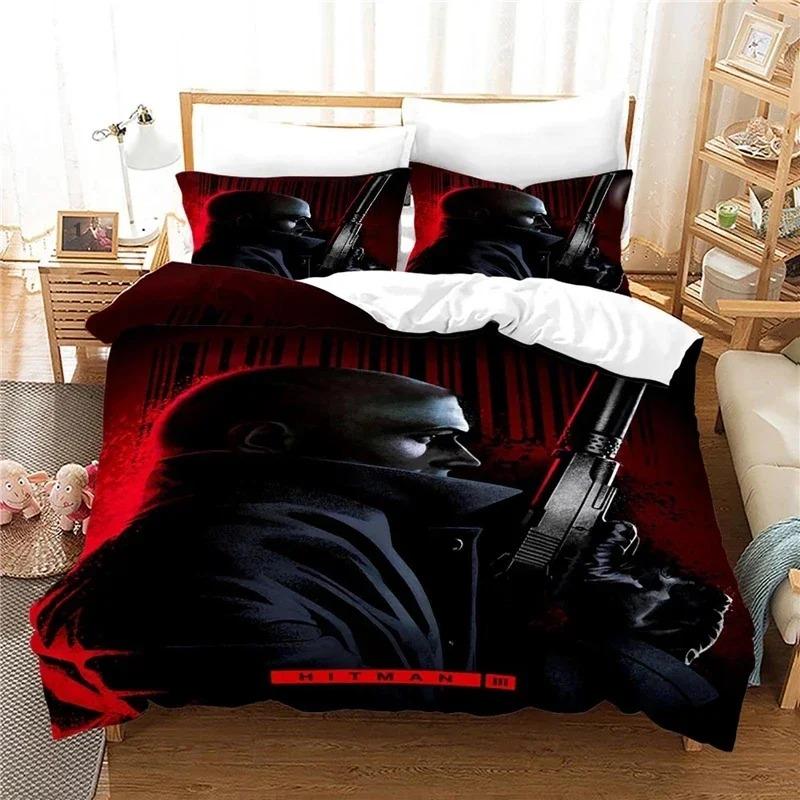 Comforter Game Hitman Killer Bedding Set Boys Girls Twin Queen Size Bed Kids Adult Fashion Home Textileextile