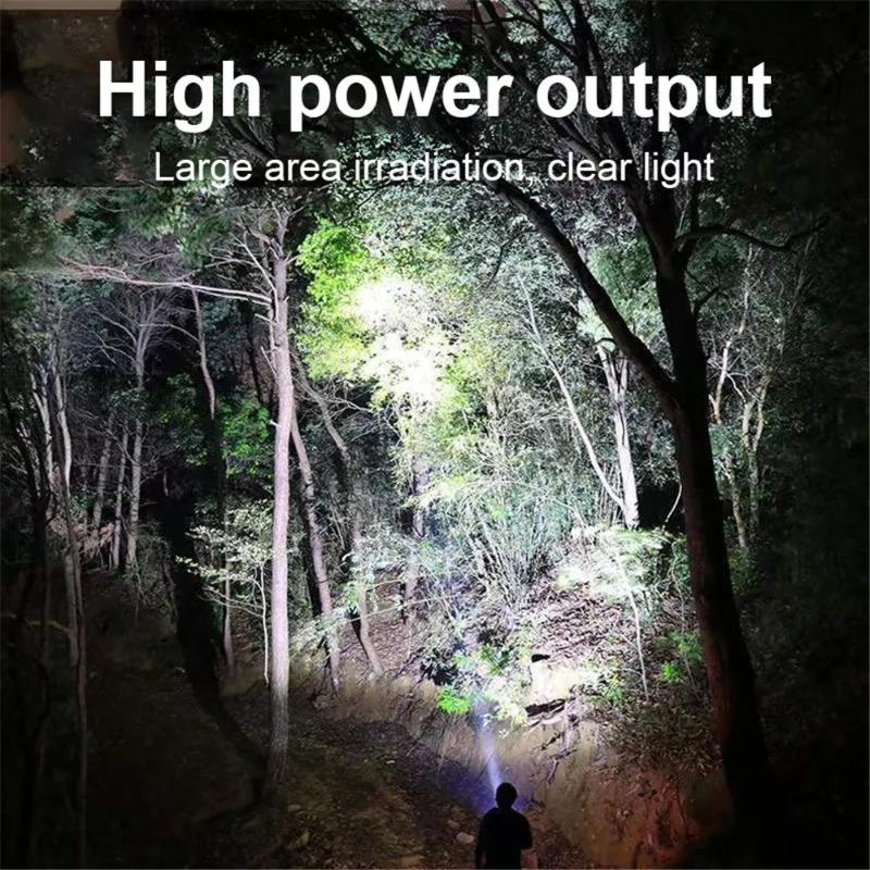USB 300 Minute Chargeable Flashlight Strong Light 3 Modes Hand Lamp 14500 Battery Torch Waterproof Camping Hiking Night Patrol