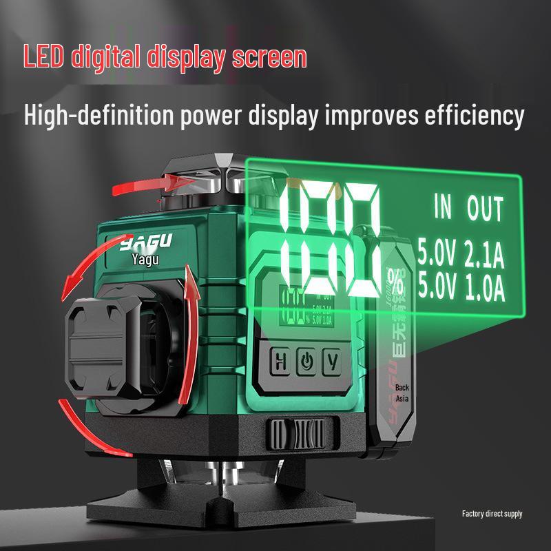 Yagu 12-Line High-Precision Green Laser Level with Automatic Outdoor Leveling