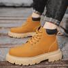 Martin leather boots men's 2025 autumn and winter new high-top tooling boots men's fashion versatile thick-soled heightening casual rhubarb boots