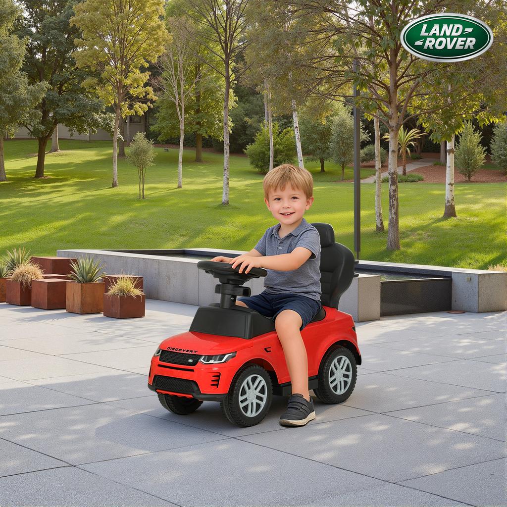 Ride-On Car for Children, Land Rover Discovery, Push-Along, Removable Handle, 84 x 40 x 94.5 cm, Red