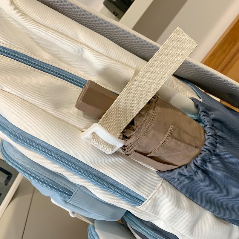 Contrast Color Waterproof Backpack Campus Style Large Capacity School Bag Computer Bag For Teenagers Students