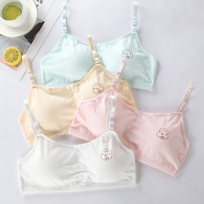 Girls Training Bra Teenage Tops Underwear Cotton Padded Training Bra Kids Sports Bra 8-16Years