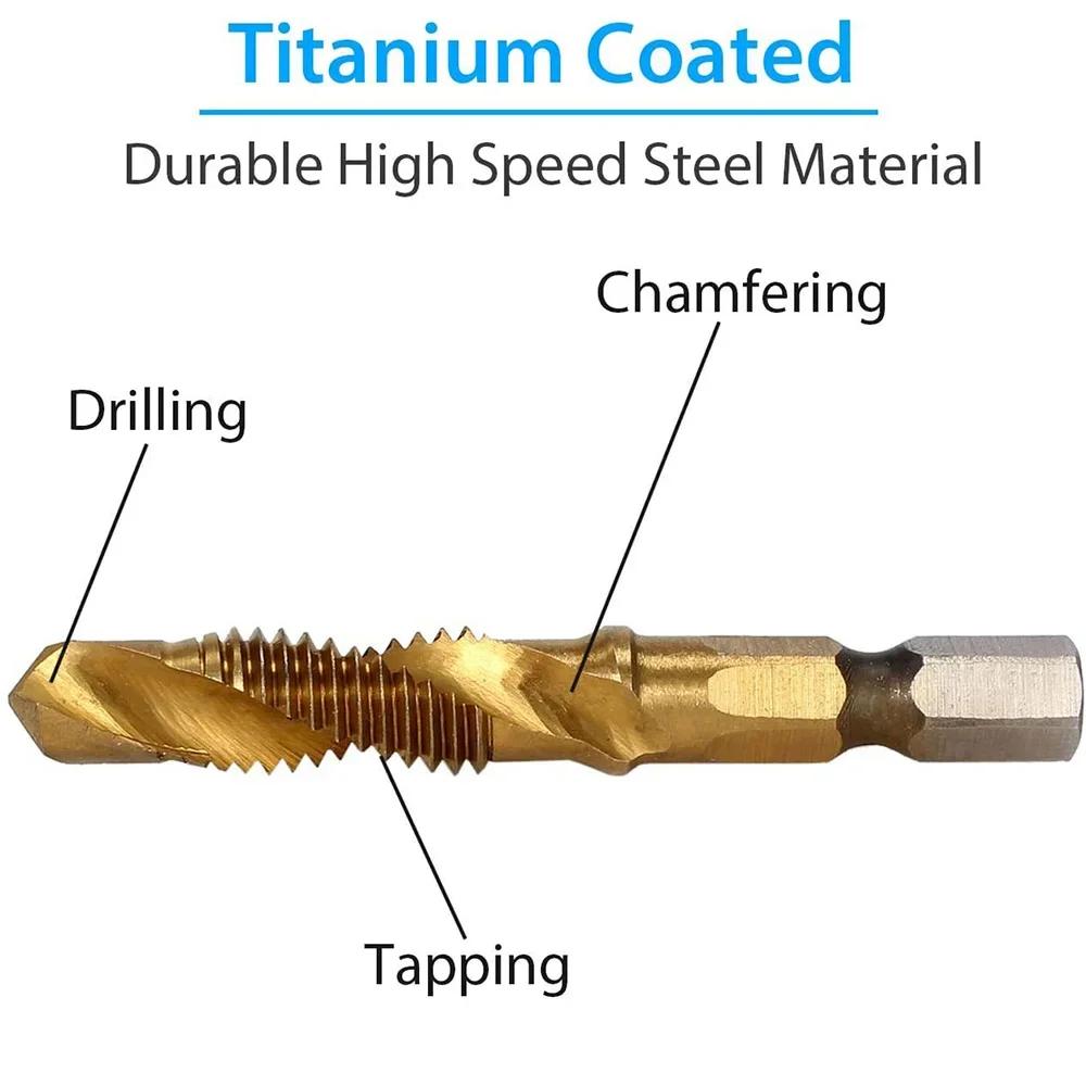 HSS4341 Tap Bit M3 M4 M5 M6 M8 M10 Spiral Flute Tap Drill Bit for Wood Plastic Aluminum Alloy Hand Tools Taps and Dies Set