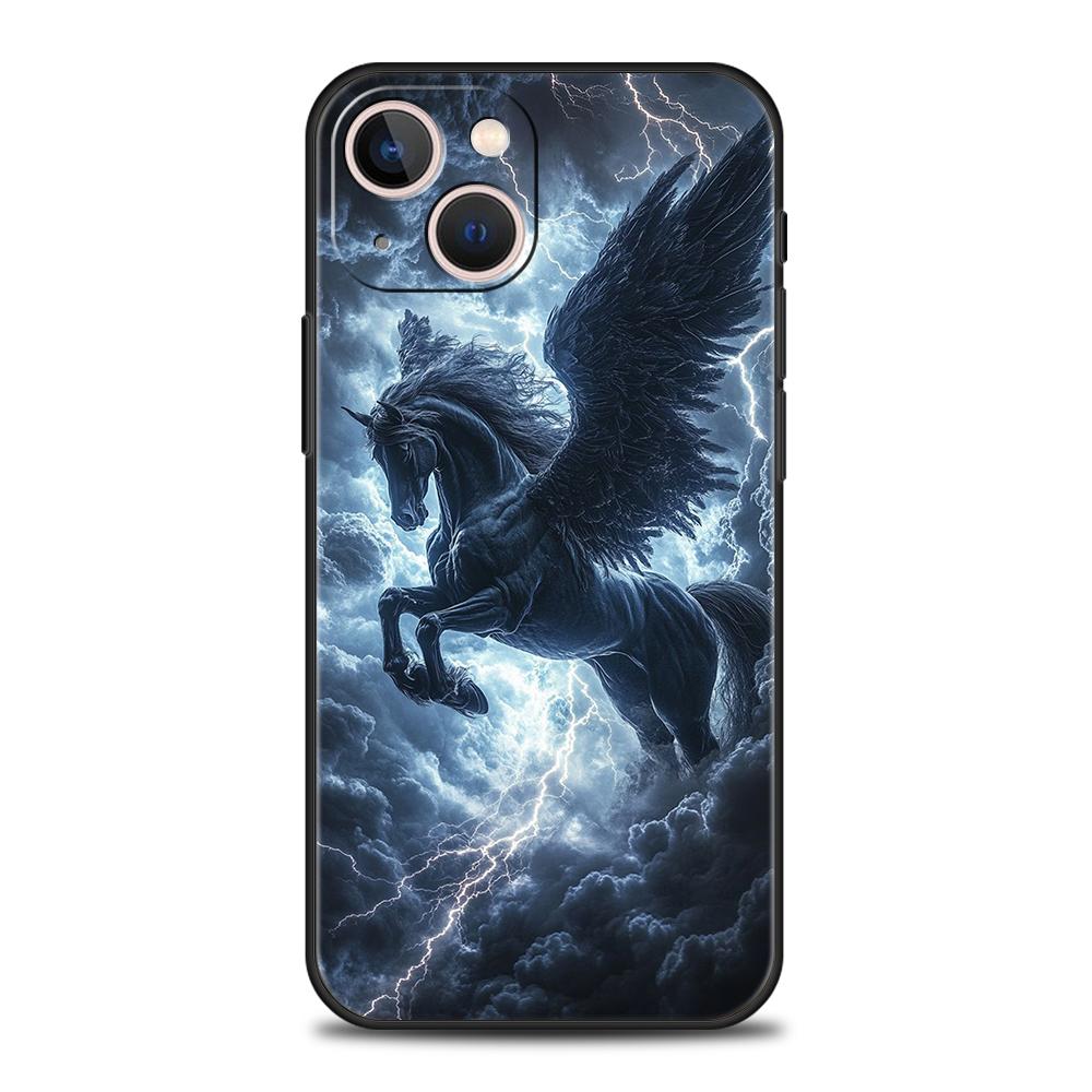 Horse Animal Phone Case for iPhone 16 15 14 13 12 Pro Max 11 Pro Max 7 8 Plus 16E XR Shockproof Soft TPU Shell Fundas Capas Bags