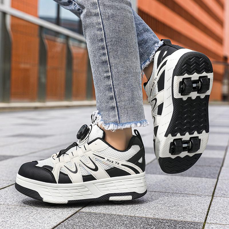 29-40 Boys/Girls' Shoes with Four Wheel Sports Roller Skating Removable Skating Shoes Girl Skate Shoes